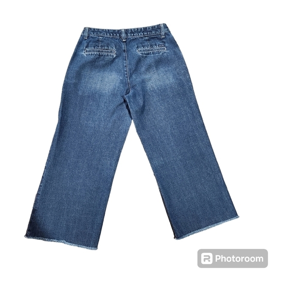 Nautica Womens Aged Wash Denim Cropped Pants W/ Fray Size 8 - Picture 2 of 11